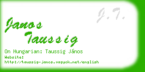 janos taussig business card